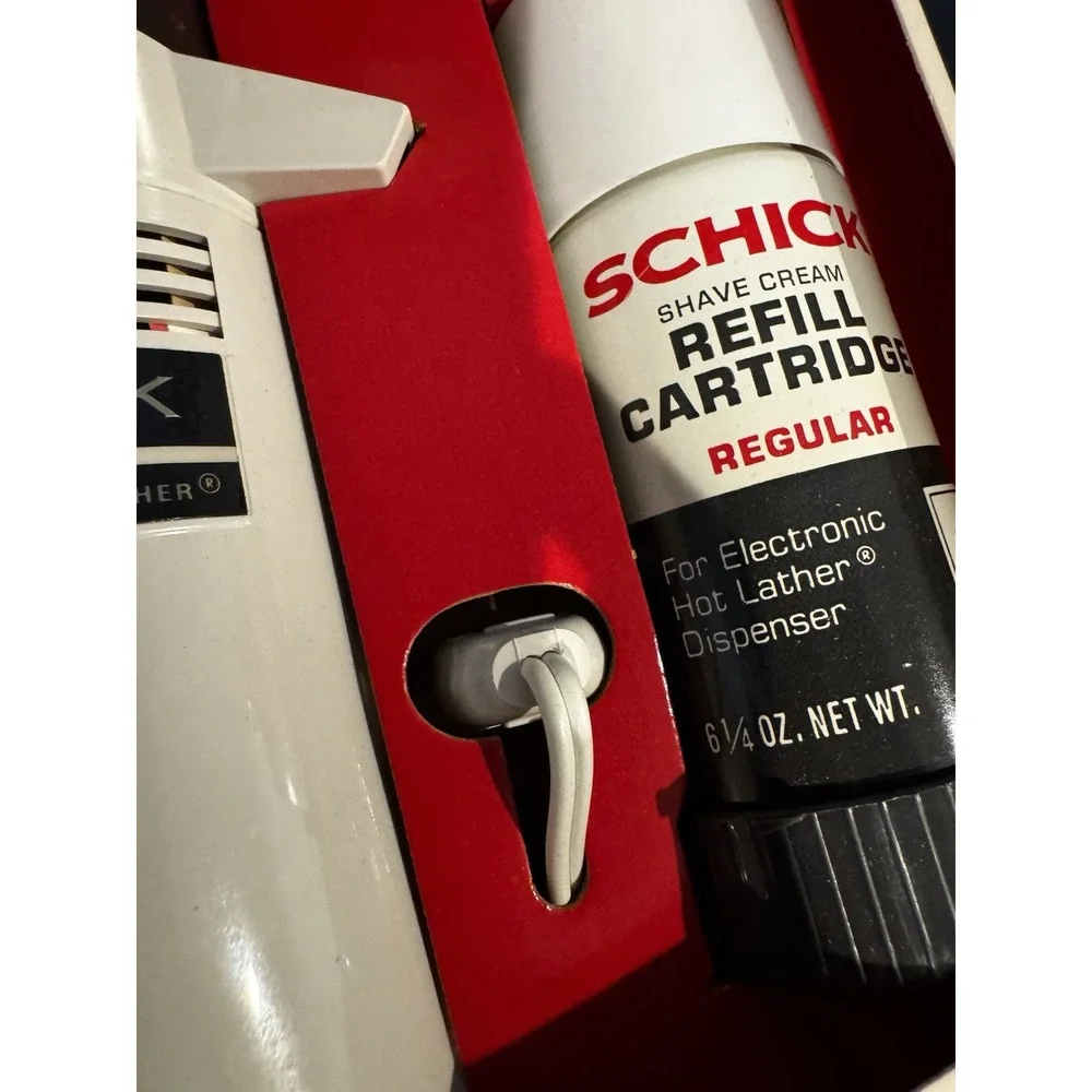 Vintage Schick Hot Lather‎ Shaving Dispenser 1971 NEW IN BOX UNTESTED COMPLETE